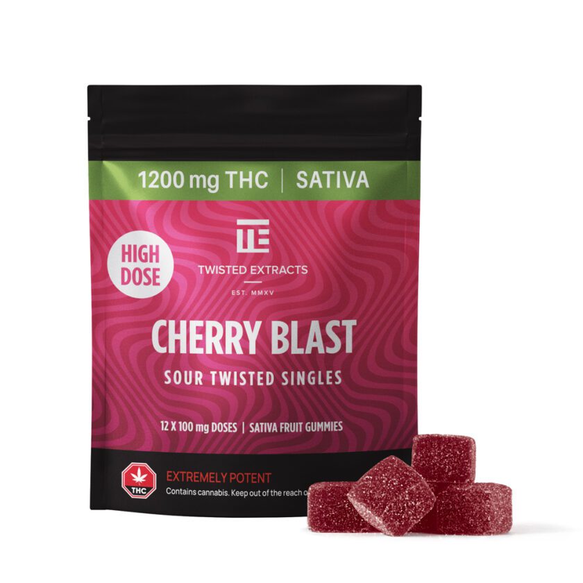 Twisted Extracts Cherry Blast High Dose Twisted Singles (1200 mg THC, Sativa)
