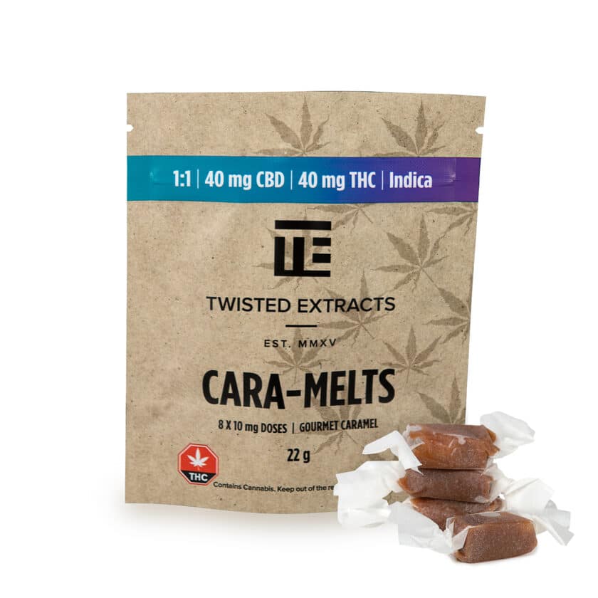 Twisted Extracts Caramelts 1:1 Indica/CBD (40mg THC + 40mg CBD)