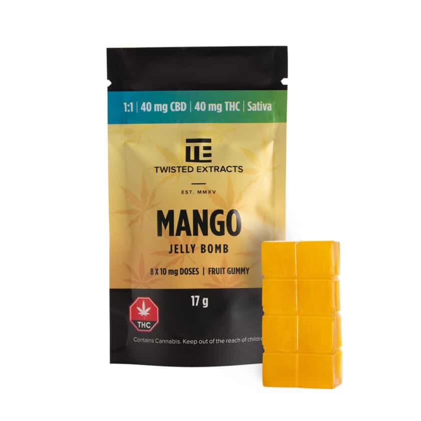Twisted Extracts Mango Jelly Bomb 1:1 (40mg THC + 40mg CBD)