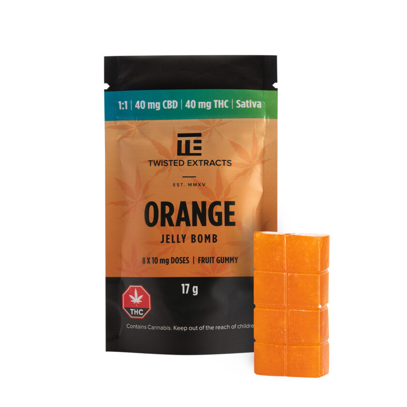 Twisted Extracts Orange 1:1 Jelly Bomb (40mg THC + 40mg CBD)