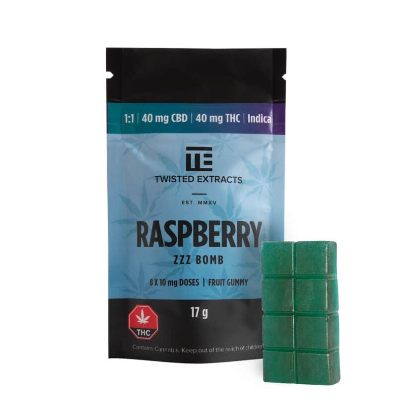 Twisted Extracts Blue Raspberry 1:1 Zzz Bomb (40mg THC + 40mg CBD)