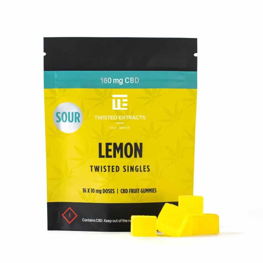 Twisted Extracts Twisted Singles Sour Lemon 160mg CBD | GetMyHigh