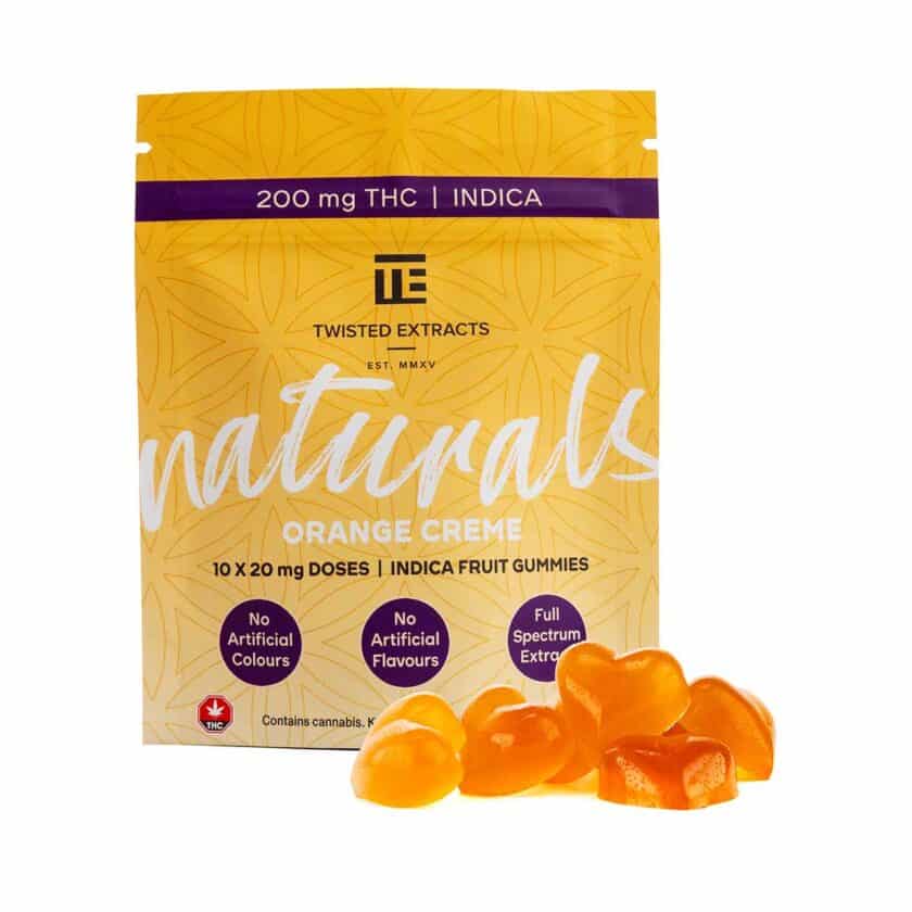 Twisted Extracts Twisted Naturals Cannabis Gummies Orange Creme Flavour Package