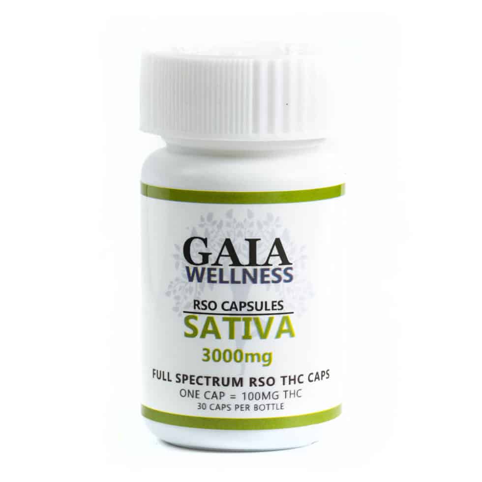 Photographie source: GAIA – Sativa RSO Capsules –